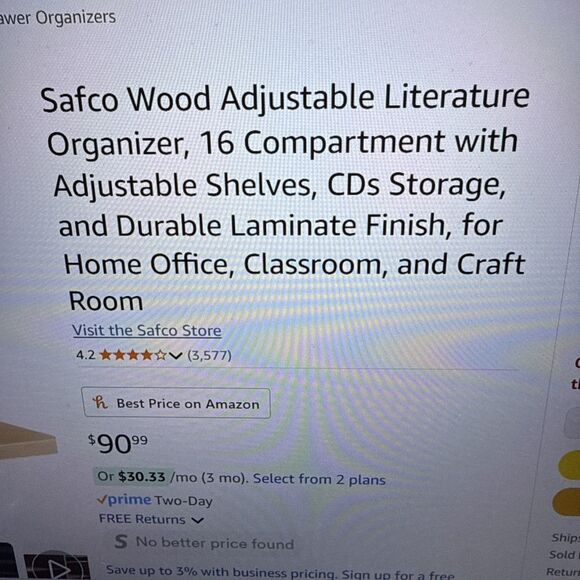 Safco 9422MO Literature Organizer Medium Oak - Picture 4 of 5